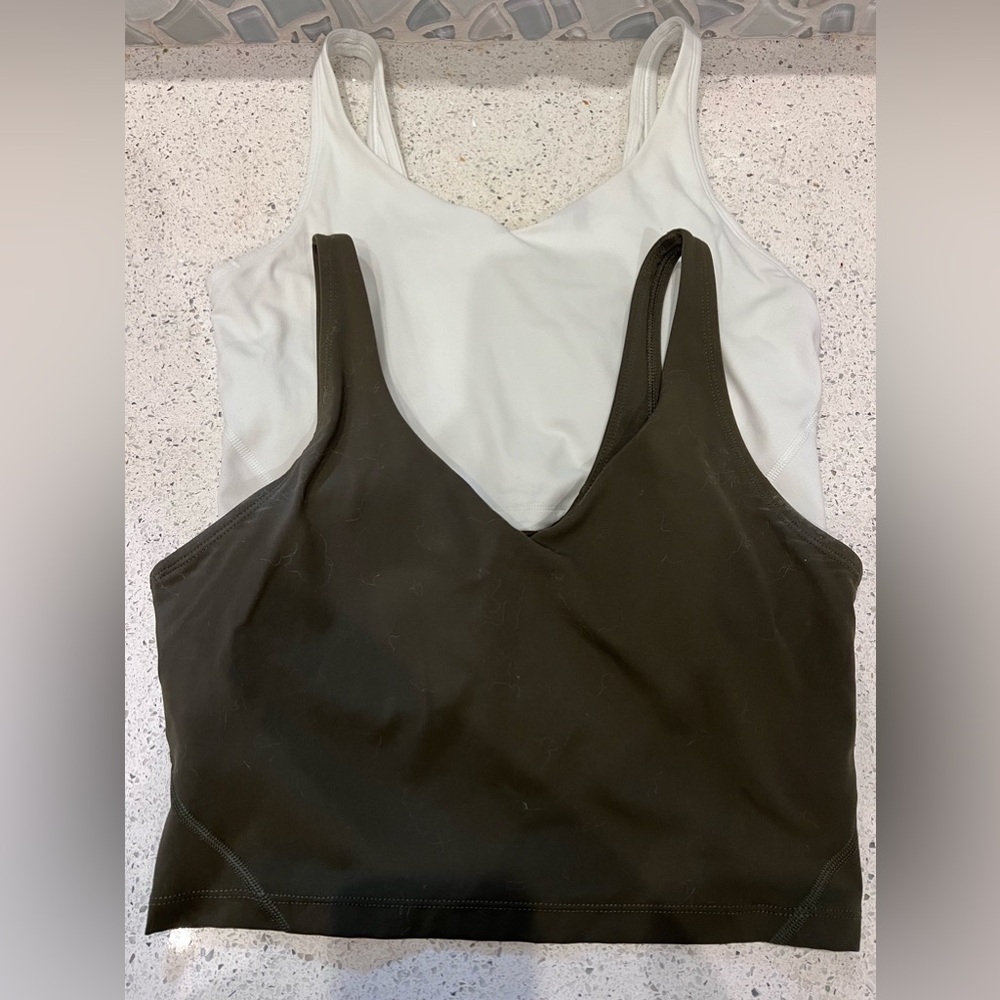 Two lululemon cropped shirts